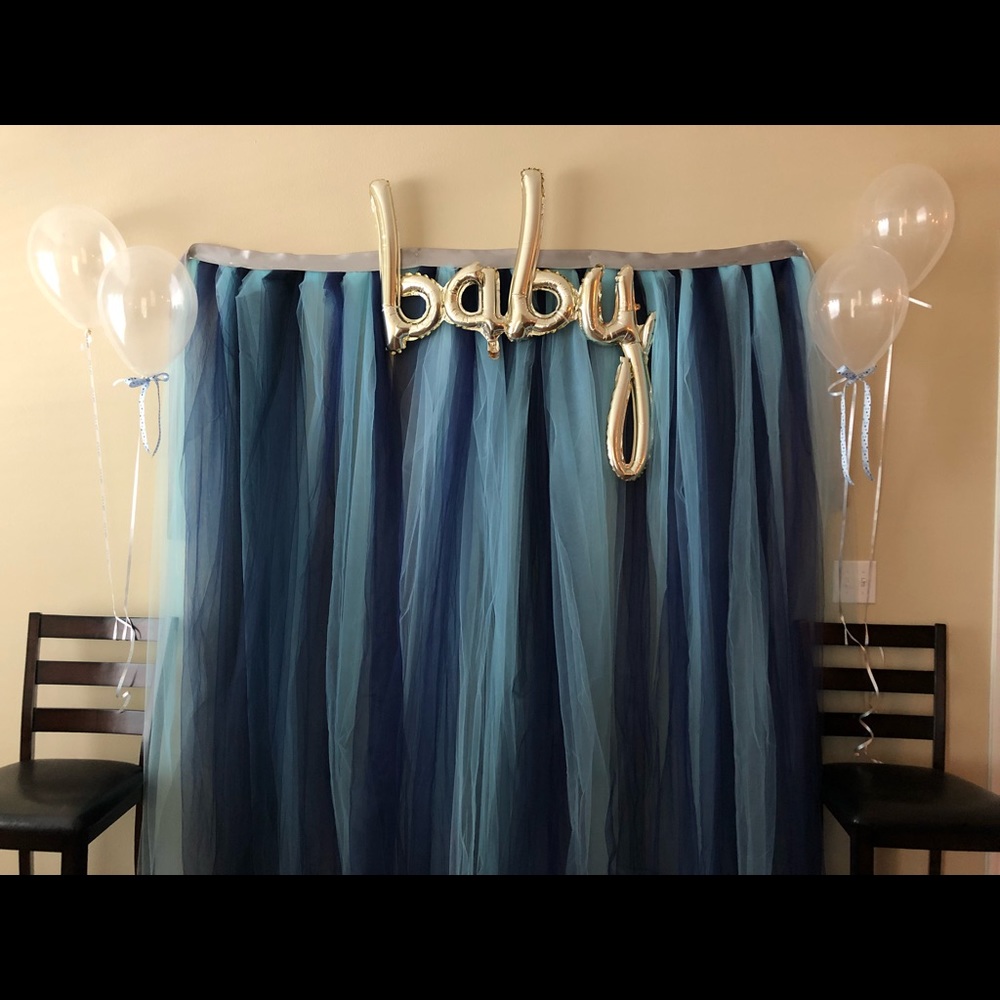 Blue photo backdrop decoration